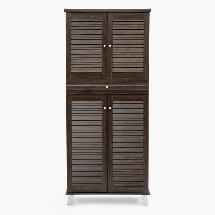 Lewis 24 Pairs Shoe Cabinet with Drawer - Brown