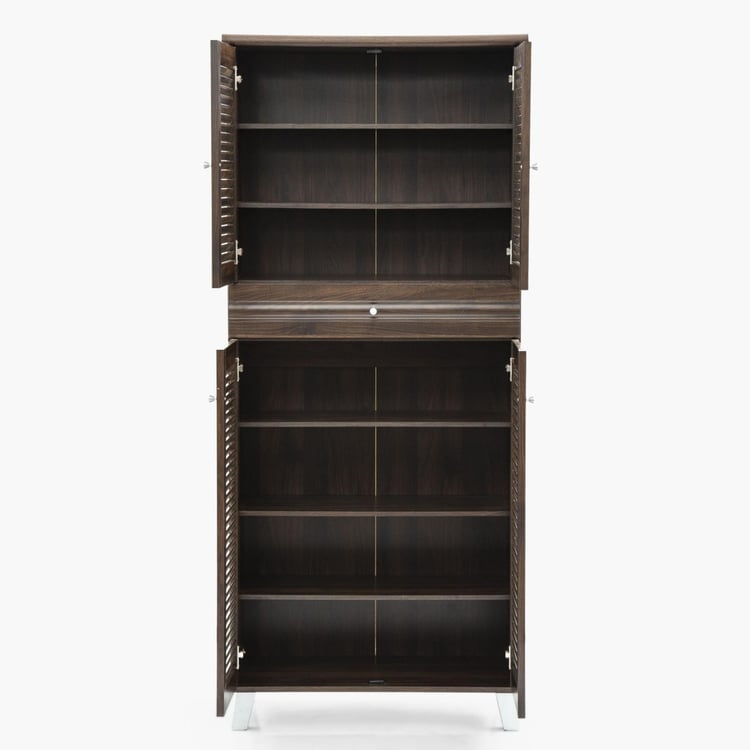 Lewis 24 Pairs Shoe Cabinet with Drawer - Brown