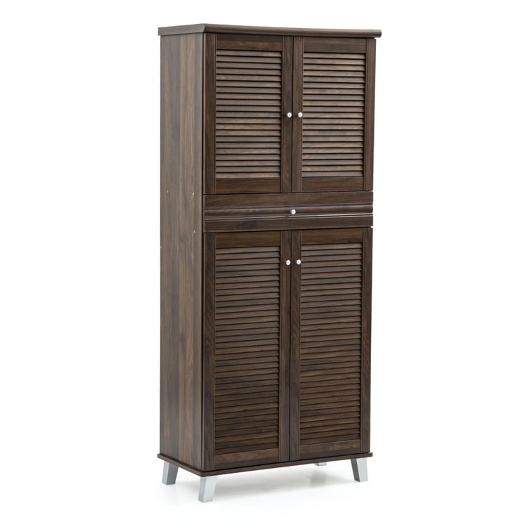 Lewis 24 Pairs Shoe Cabinet with Drawer - Brown