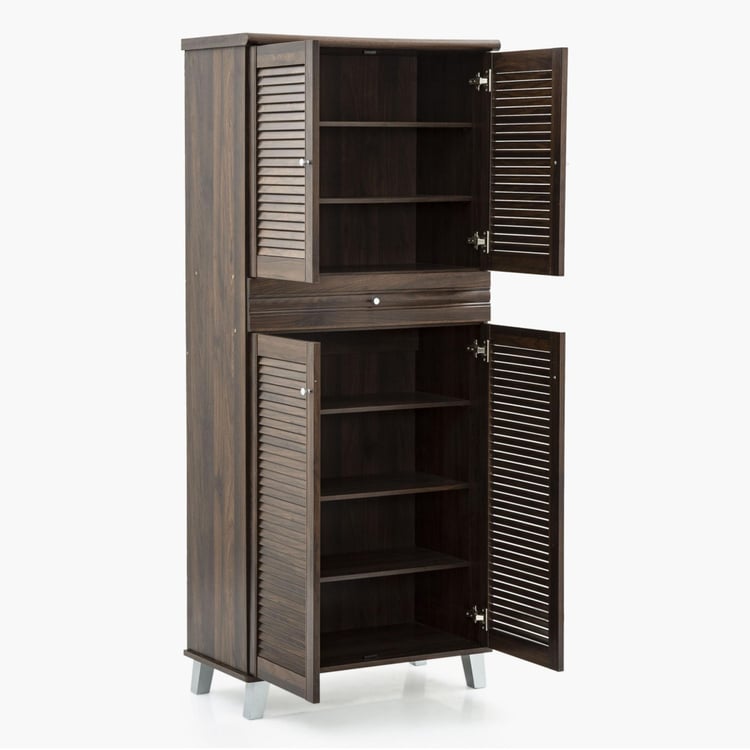 Lewis 24 Pairs Shoe Cabinet with Drawer - Brown