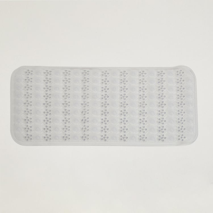 Titania Dots Solid PVC Shower Mat : 68 cmL x 38 cmW Grey