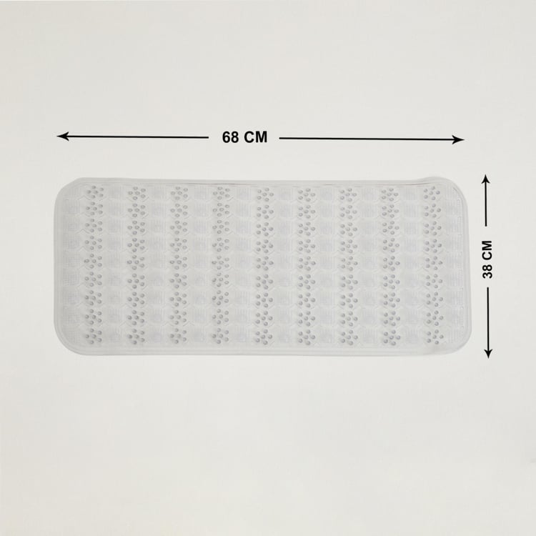 Titania Dots Solid PVC Shower Mat : 68 cmL x 38 cmW Grey