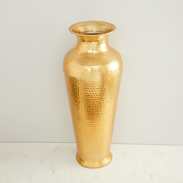 Colossal Metal Hammered Floor Vase