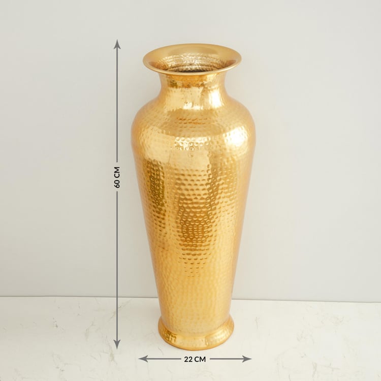 Colossal Metal Hammered Floor Vase