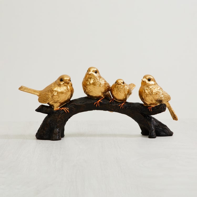 Leon Porcelain Birds Log Table Accent