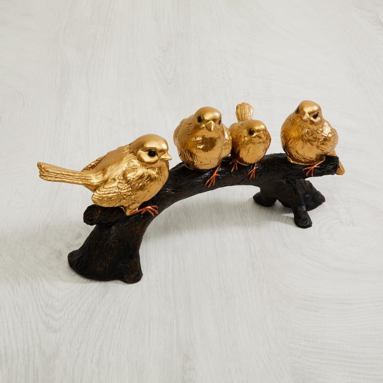 Leon Porcelain Birds Log Table Accent