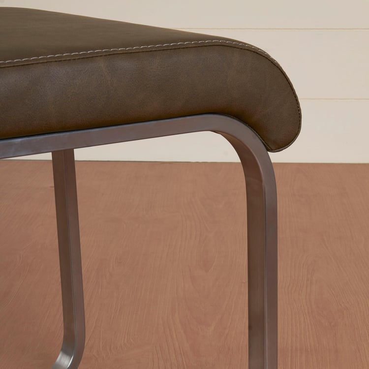 Napster Ergonomic Set of 2 Faux Leather Dining Chairs - Brown