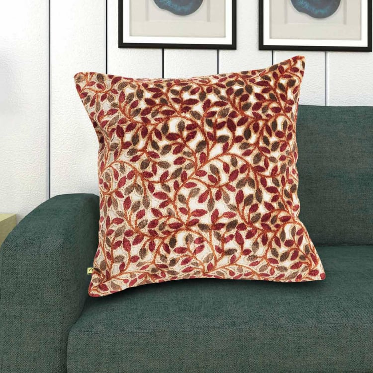Matrix Leaf Print Square Cushion Cover