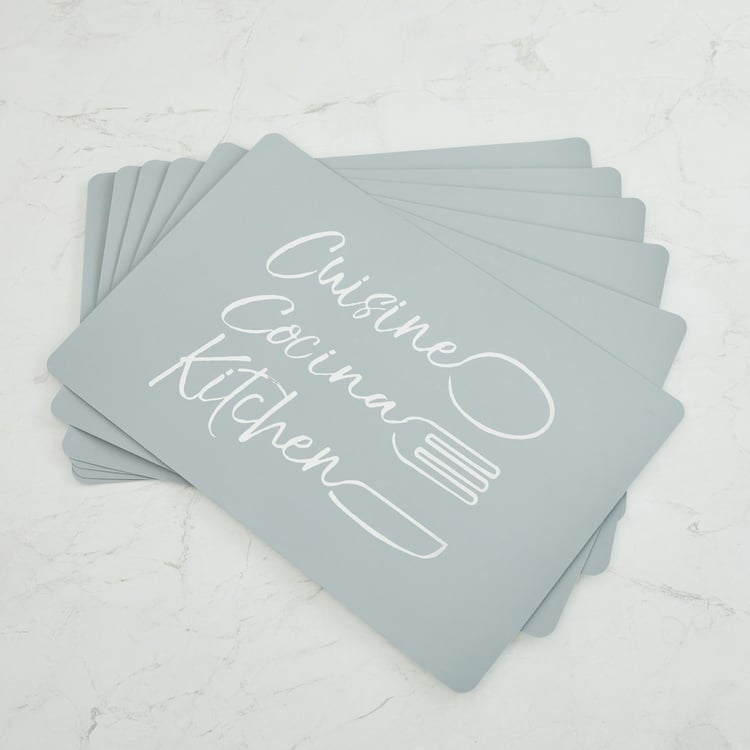 Medleys Printed Placemat - Polypropylene - Placemat - 43.5 cm x 28.5 cm - Grey