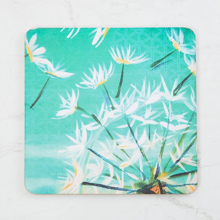 Mandarin Printed Square-Shaped Wooden Trivet - 20x20 cms.