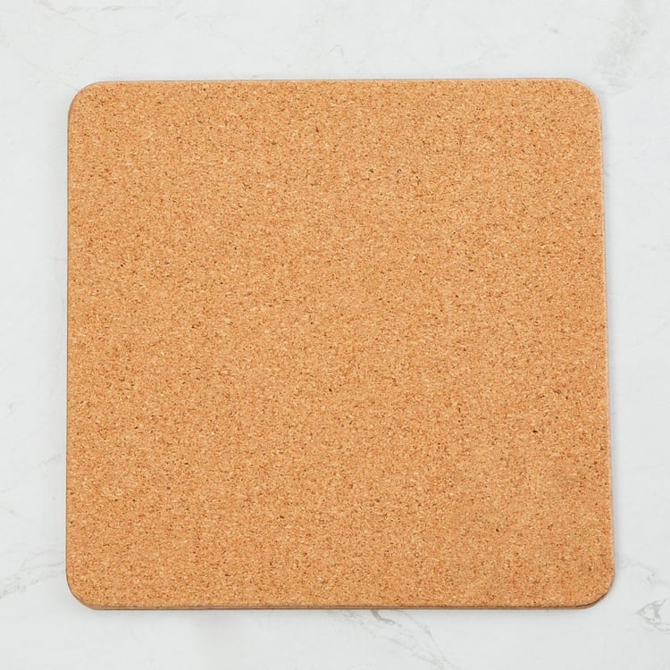 Mandarin Printed Square-Shaped Wooden Trivet - 20x20 cms.