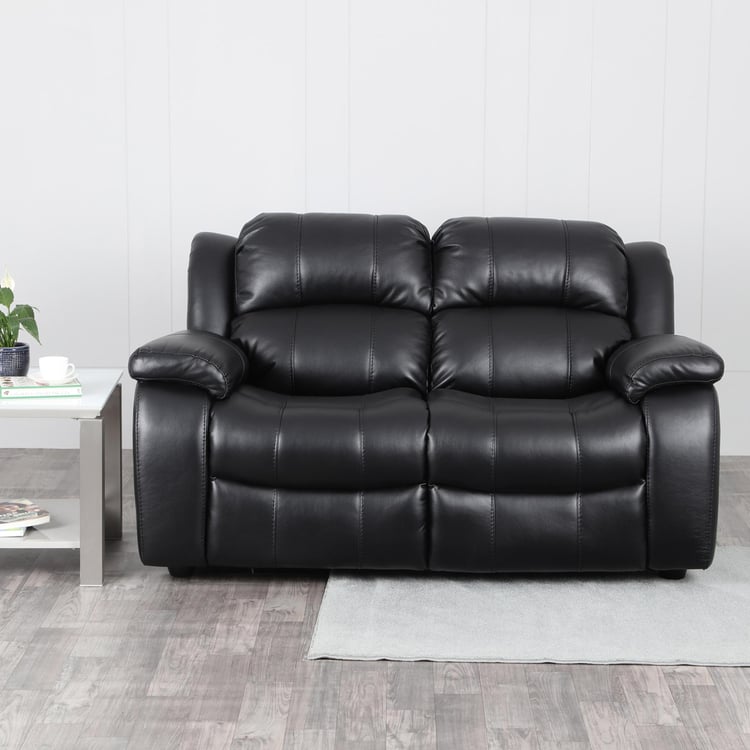 Electra Faux Leather 2-Seater Sofa - Black