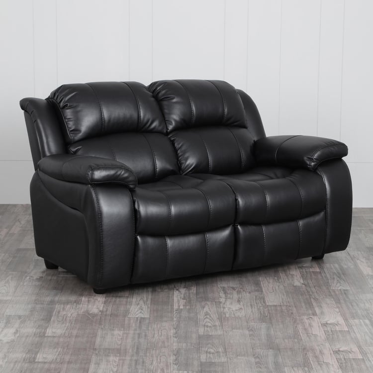 Electra Faux Leather 2-Seater Sofa - Black
