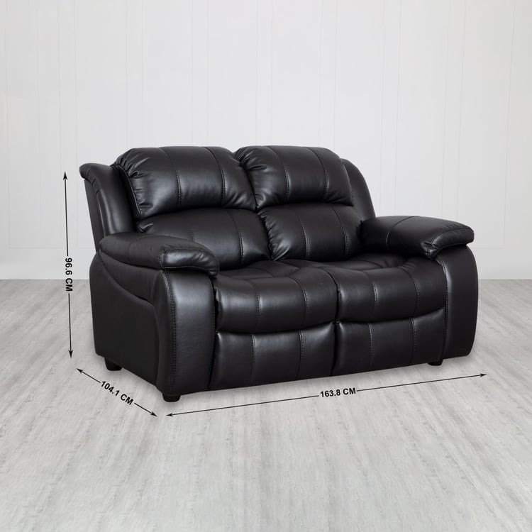 Electra Faux Leather 2-Seater Sofa - Black