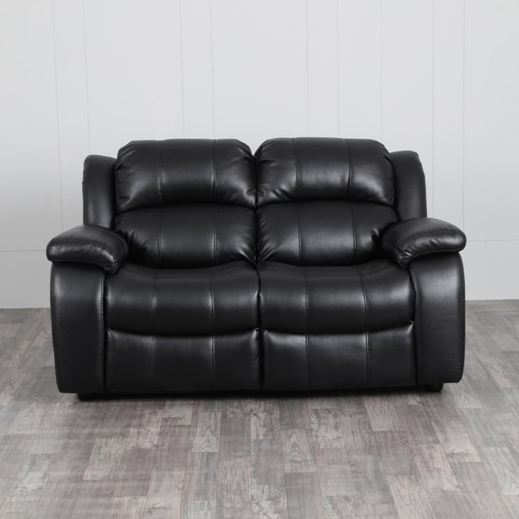 Electra Faux Leather 2-Seater Sofa - Black
