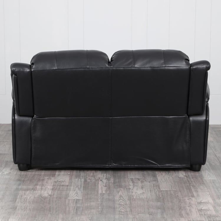 Electra Faux Leather 2-Seater Sofa - Black