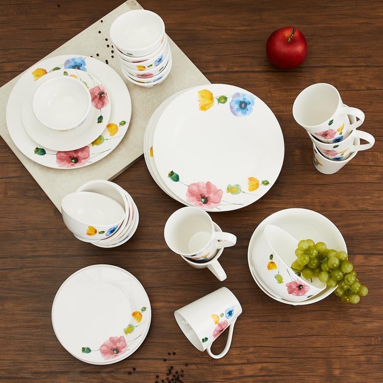 Pristine Floral Print 32-Pc. Dinner Set