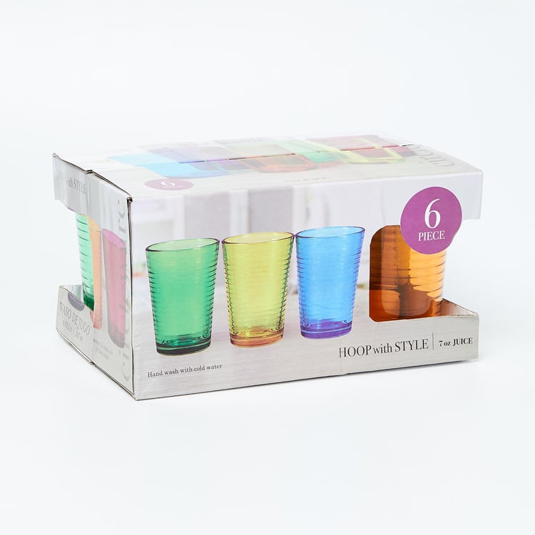 Carley Hoop Set of 6 Juice Glasses - 207ml