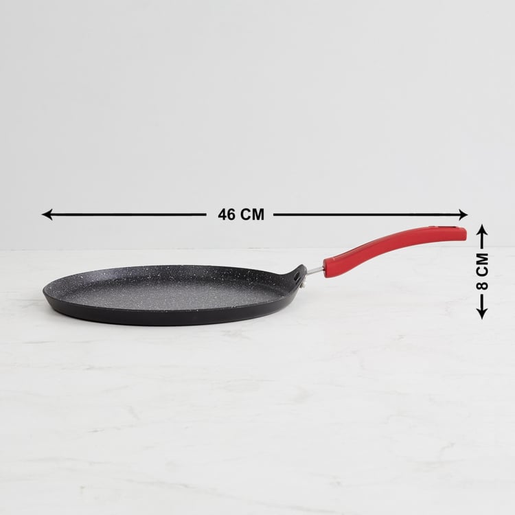 Elite-Magnus Solid  Crepe Pan - Aluminium - Crepe Pan 47 cm x 28 cm x 8 cm -Black