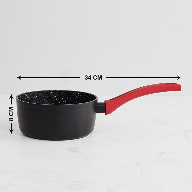 Elite-Magnus Black Solid Aluminium Milk Pan Without Lid - 34x16.5x7.5cm