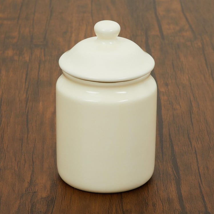 Bakers Pride Printed Round Dolomite Canister With Lid