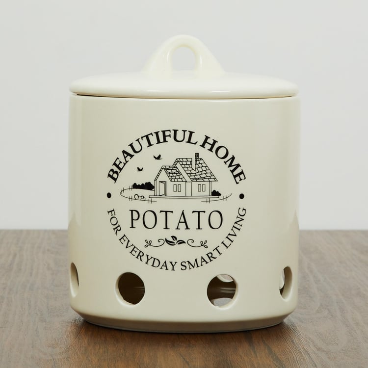 Mendo Beautiful Home Dolomite Potato Canister