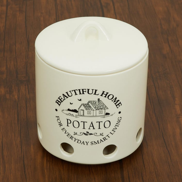 Mendo Beautiful Home Dolomite Potato Canister