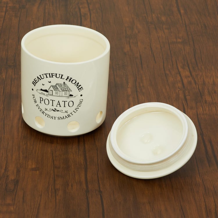 Mendo Beautiful Home Dolomite Potato Canister