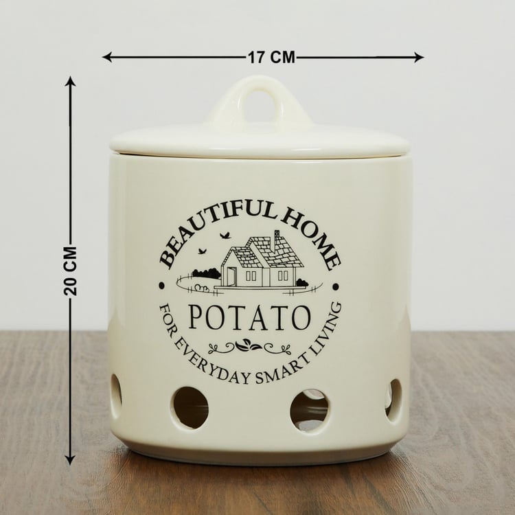 Mendo Beautiful Home Dolomite Potato Canister