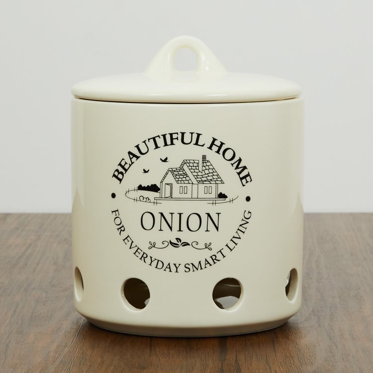 Mendo Beautiful Home Dolomite Onion Canister