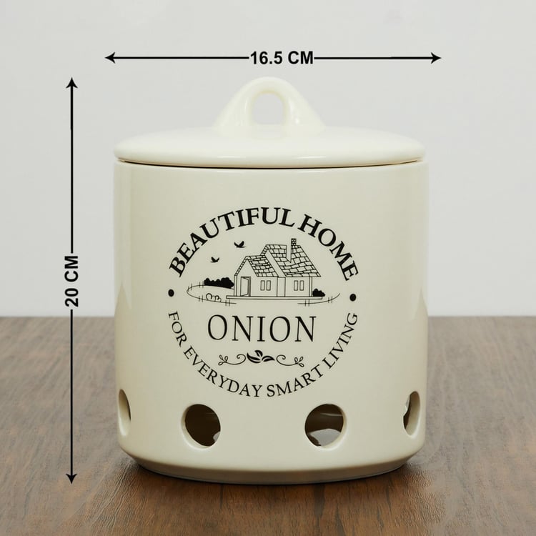 Mendo Beautiful Home Dolomite Onion Canister