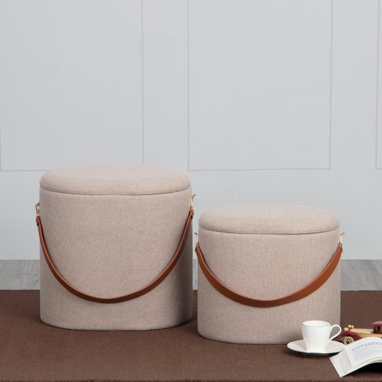 Abbyson Textured 2-Piece Ottoman Set - Beige