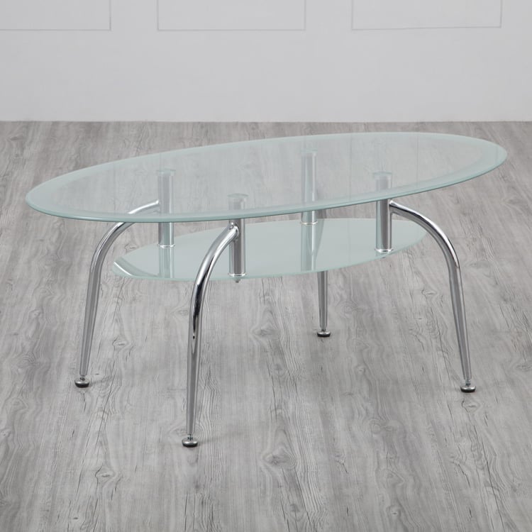 Grimes Glass Top Coffee Table - Silver