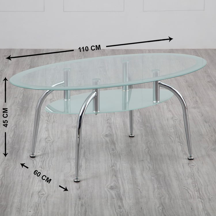 Grimes Glass Top Coffee Table - Silver