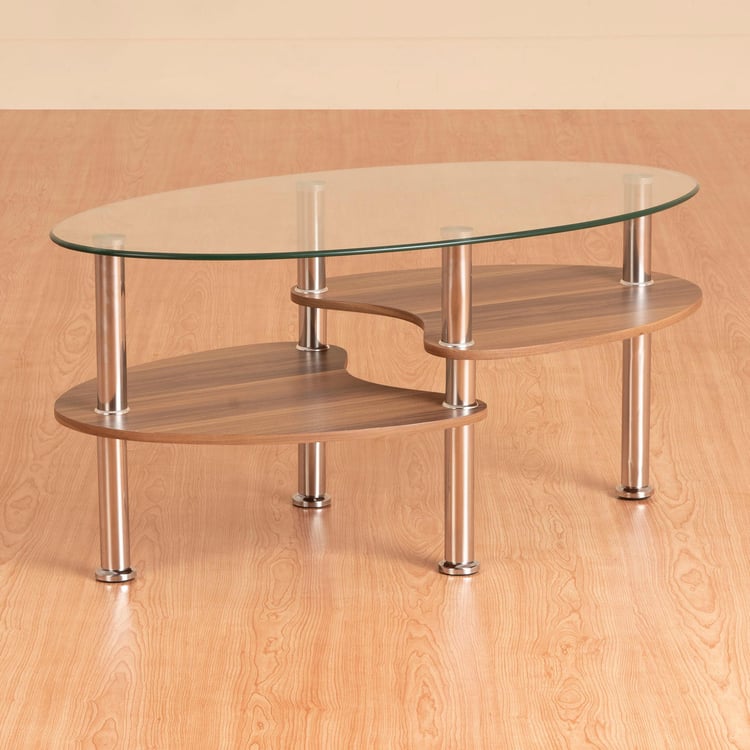 Oakford Glass Top Coffee Table - Silver