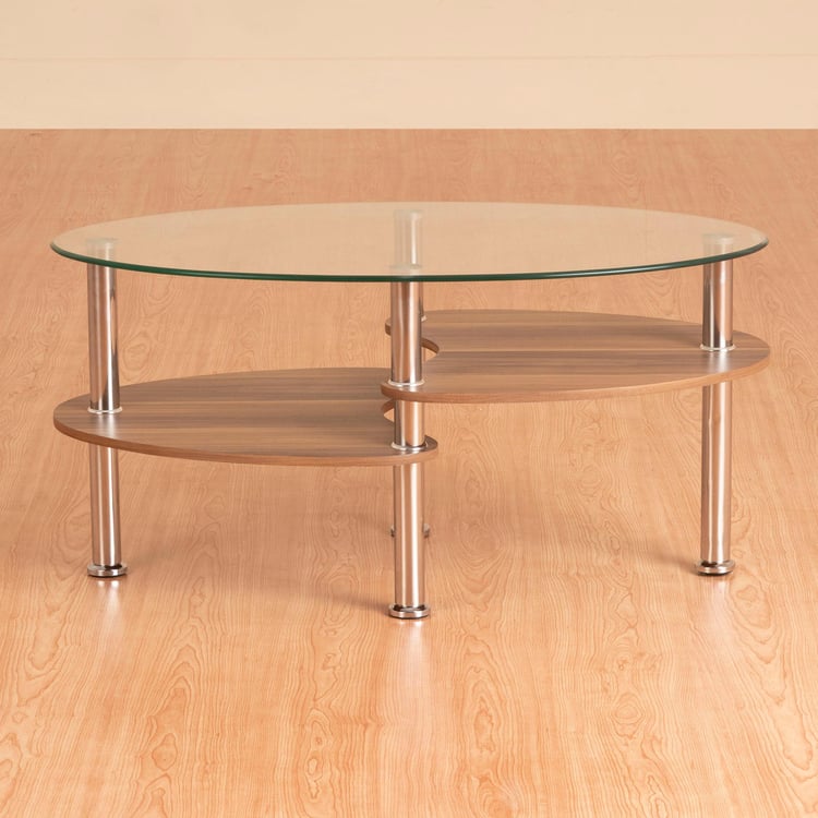Oakford Glass Top Coffee Table - Silver