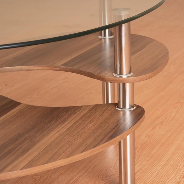Oakford Glass Top Coffee Table - Silver