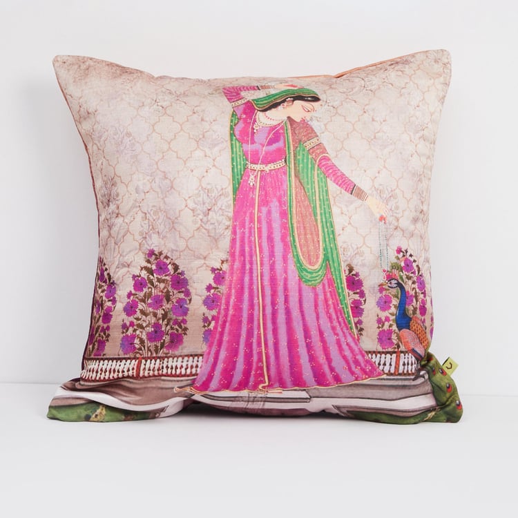 Aurora Art Deco Print Square Cushion Covers - Set of 2 Pcs.