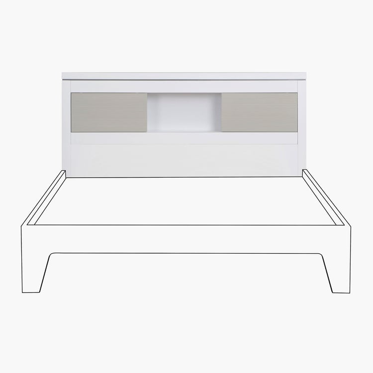 Alps King Size Headboard with Storage - White