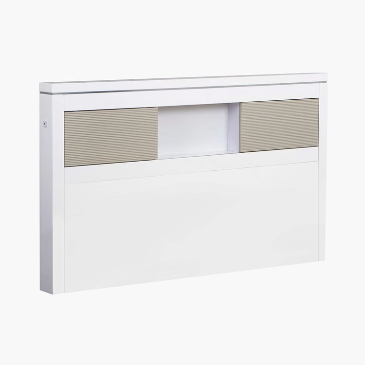 Alps King Size Headboard with Storage - White