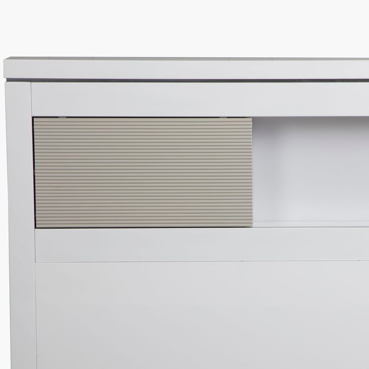Alps King Size Headboard with Storage - White