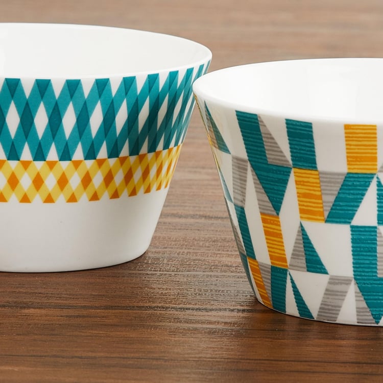 Mandarin Printed Bone China Bowls - Set Of 3 Pcs.