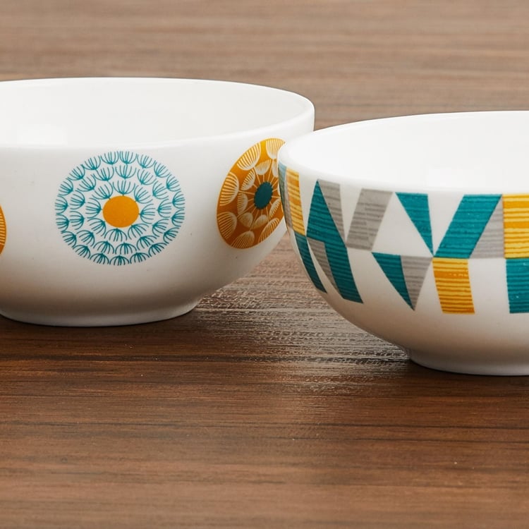 Mandarin Printed Bone China Katoris - Set Of 4 Pcs.