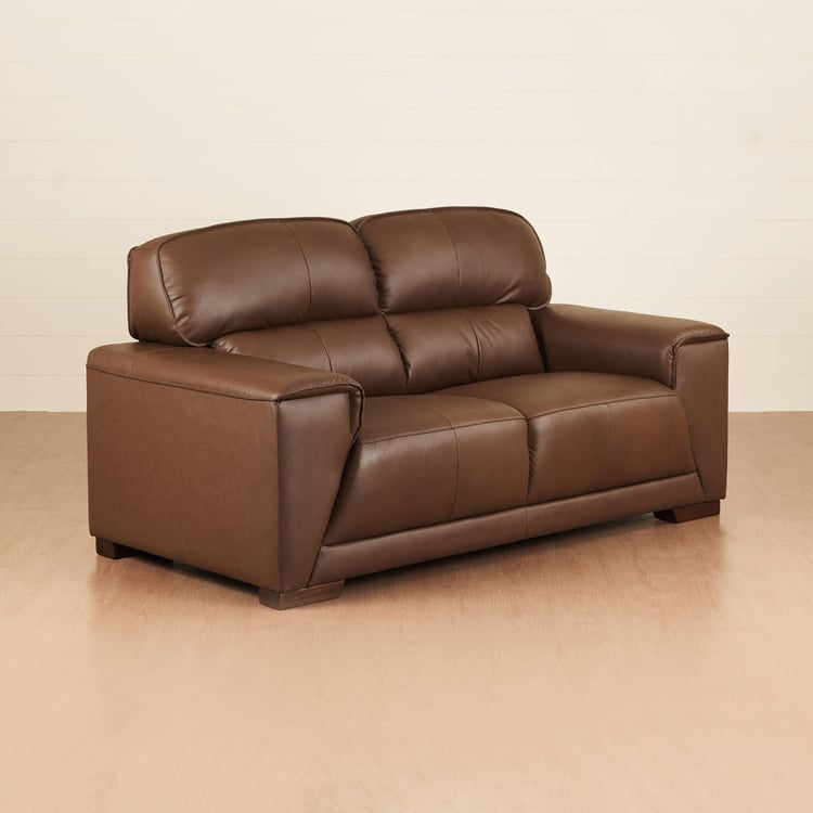 Valencia Leather 2-Seater Sofa - Brown