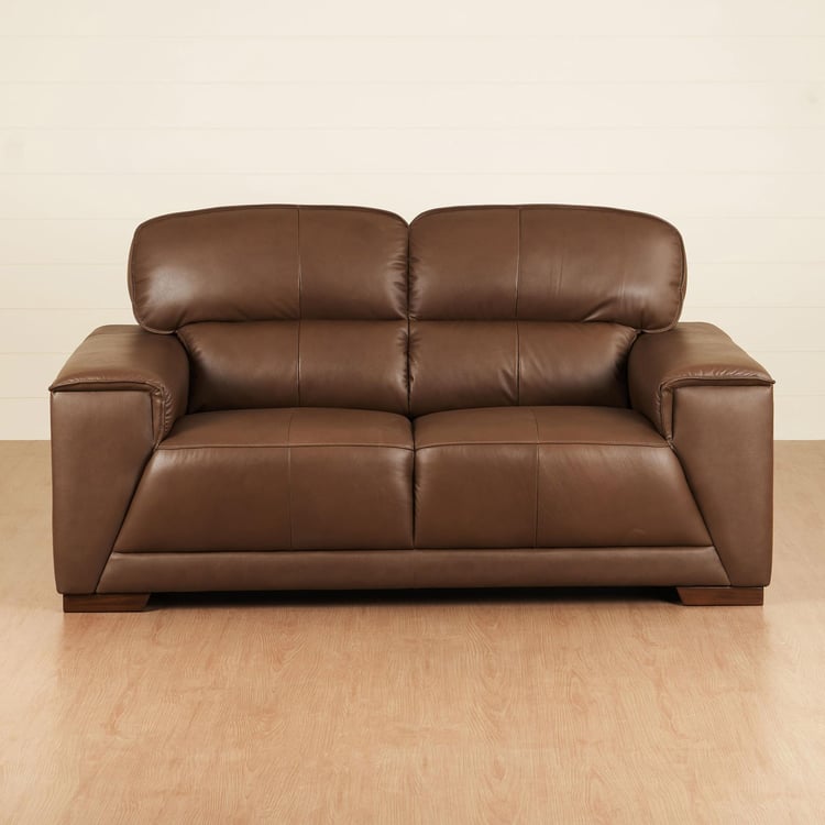 Valencia Leather 2-Seater Sofa - Brown