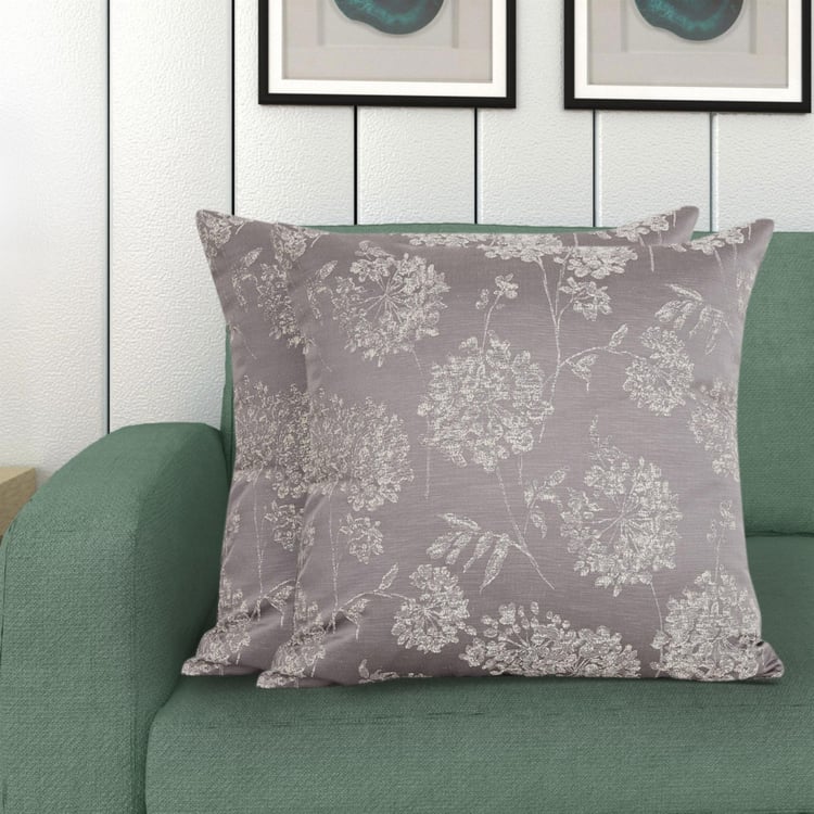 Floss Cropcircle Floral Print Cushion Cover-Set Of 2 Pcs.