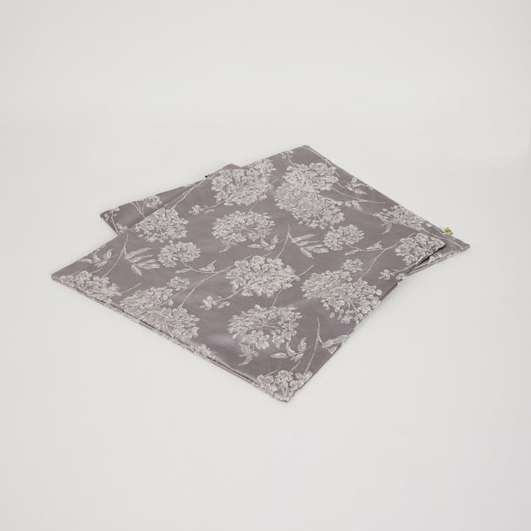 Floss Cropcircle Floral Print Cushion Cover-Set Of 2 Pcs.