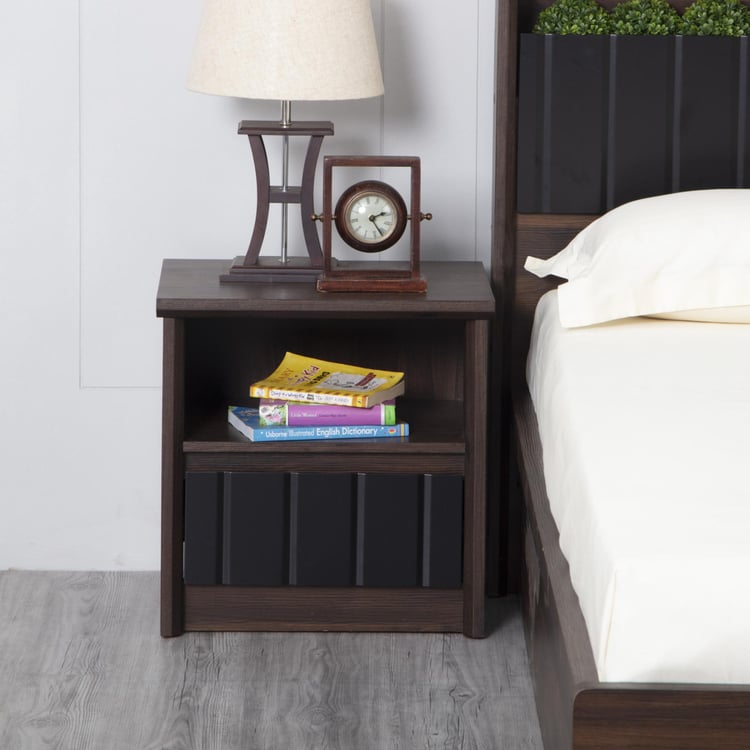 Lewis Bed Side Table with Drawer - Brown