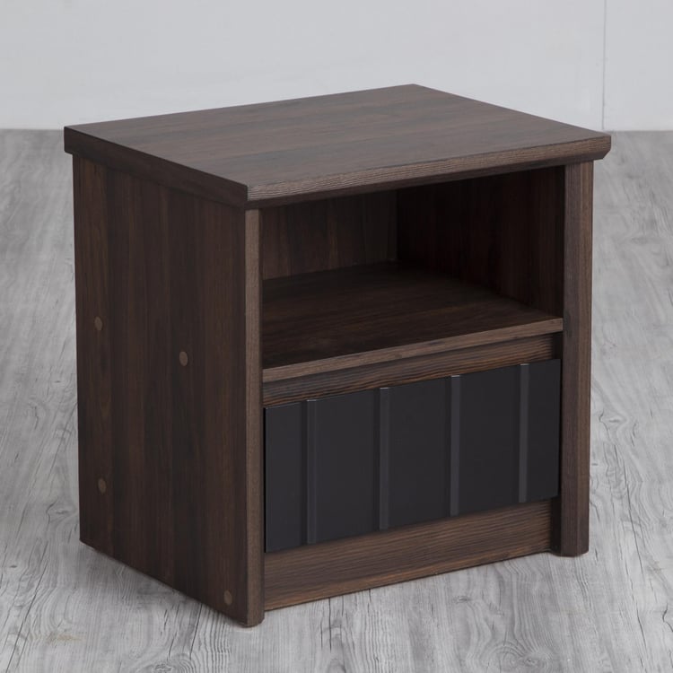 Lewis Bed Side Table with Drawer - Brown