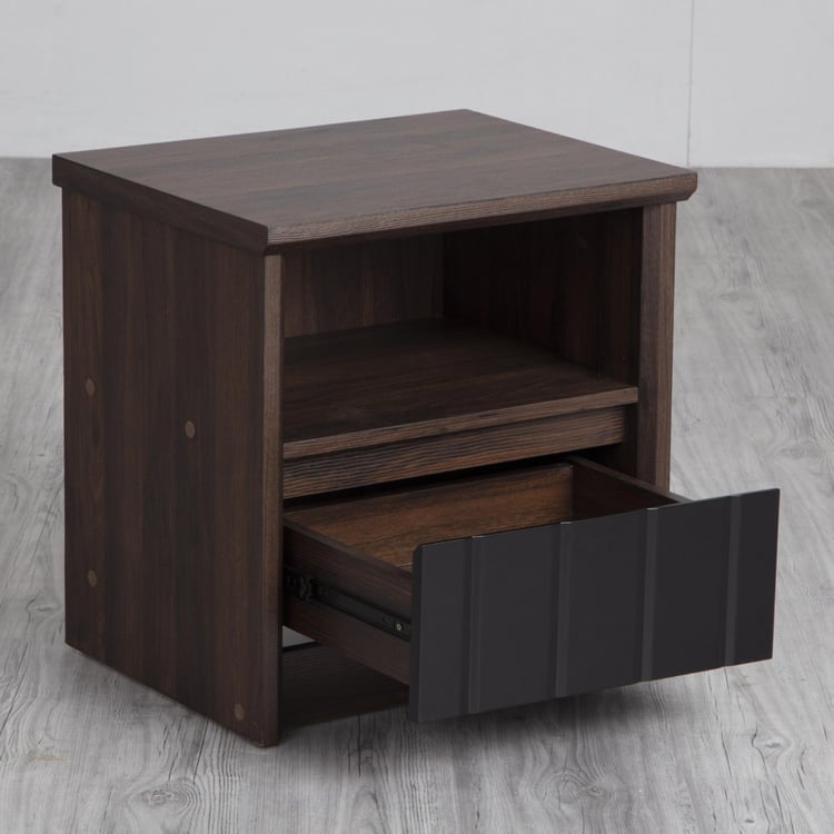 Lewis Bed Side Table with Drawer - Brown